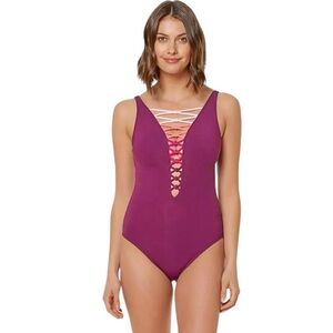 Bleu Rod Beattie Lets Get Knotty One Piece Swimsuit